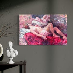 Réflexion Impressionnisme figuratif Peinture à l'huile Oeuvre d'art faite à la main Pièce unique