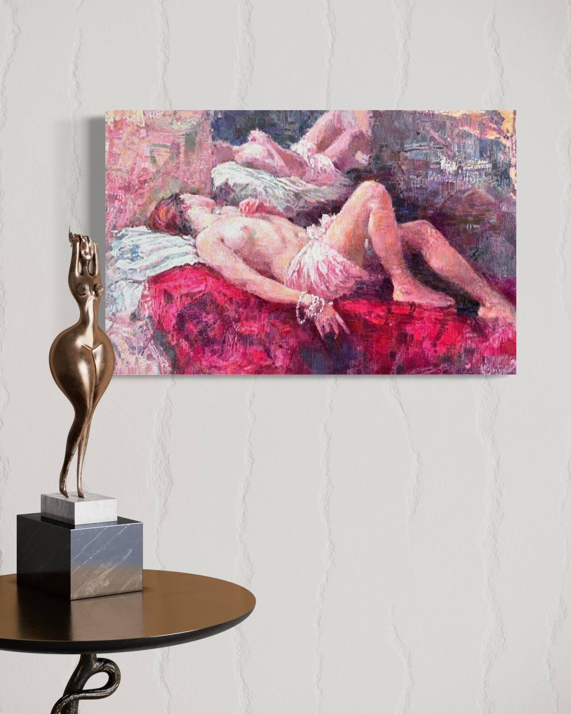 Artist: Ashot Muradyan
Work: Original Painting, Handmade Artwork, One of a Kind 
Medium: Oil on Linen
Year: 2025
Style: Figurative Impressionism 
Title: Reflection
Size: 15