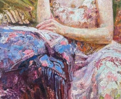 Rest, Women Portrait, Original Oil Painting, Handmade Artwork, One of a Kind