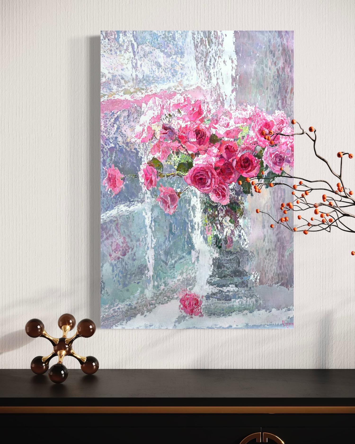 Artist: Ashot Muradyan
Work: Original Painting, Handmade Artwork, One of a Kind 
Medium: Oil on Linen
Year: 2025
Style: Impressionism 
Title: Roses
Size: 27