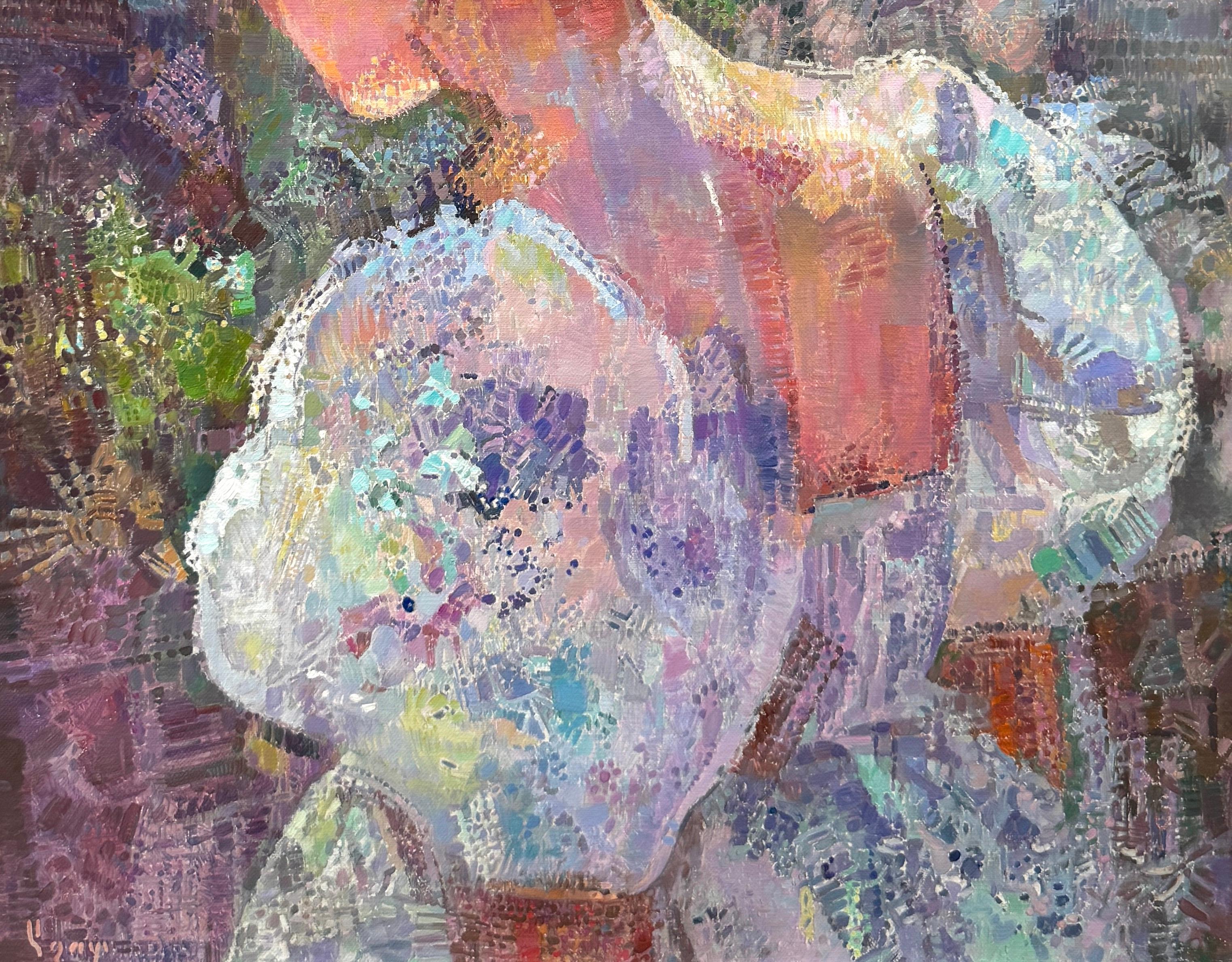 Donna di primavera, ritratto, pittura a olio originale, opera d'arte fatta a mano, pezzo unico - Painting di Ashot Muradyan