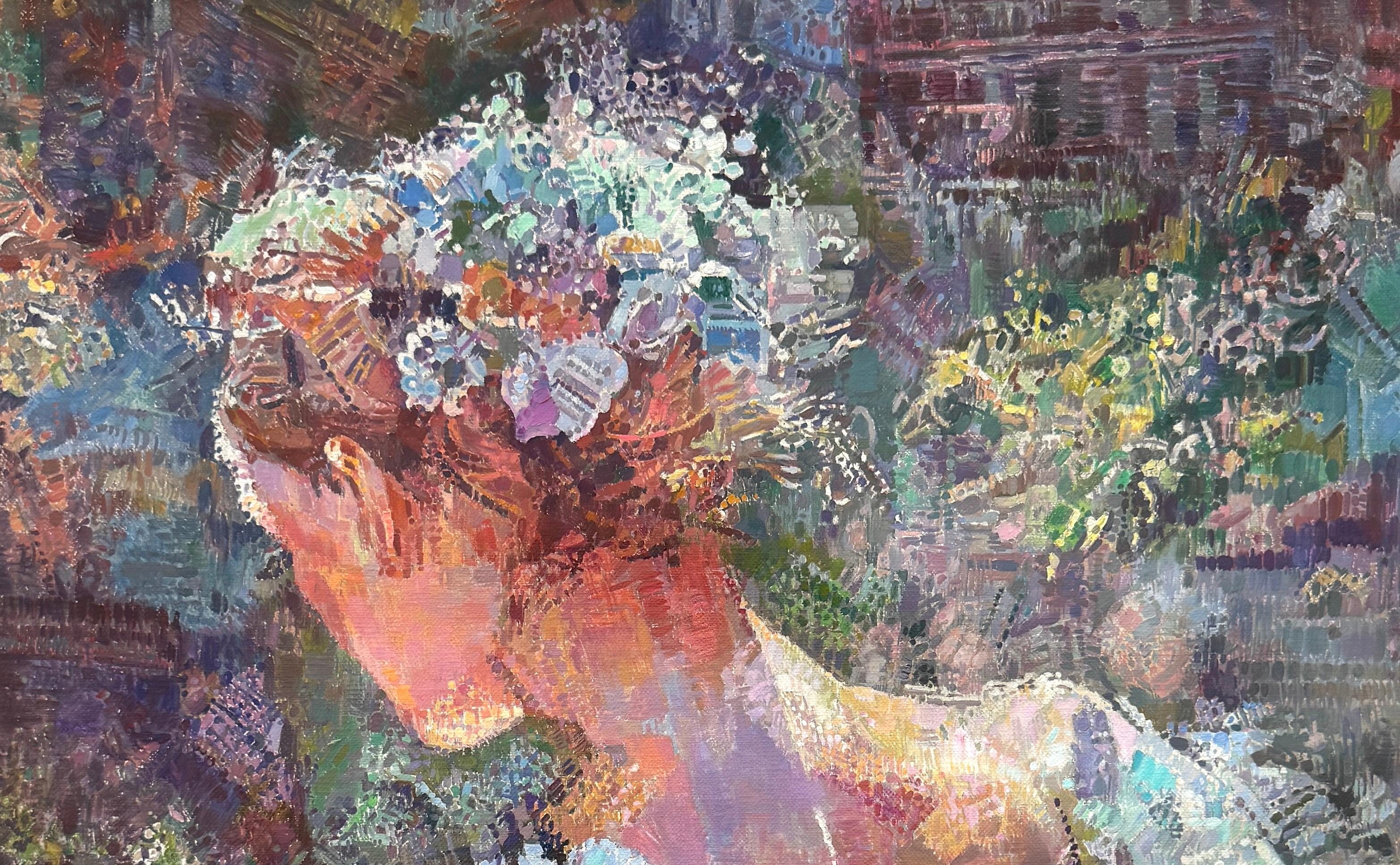 Donna di primavera, ritratto, pittura a olio originale, opera d'arte fatta a mano, pezzo unico - Painting Impressionismo di Ashot Muradyan