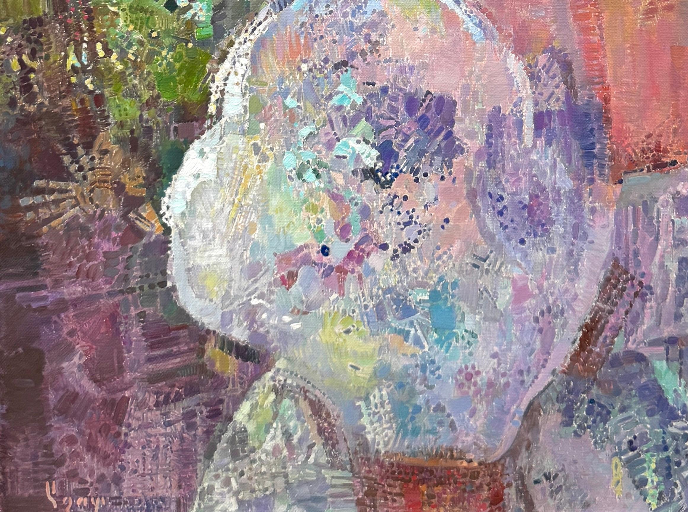Donna di primavera, ritratto, pittura a olio originale, opera d'arte fatta a mano, pezzo unico - Portrait Painting Grigio di Ashot Muradyan