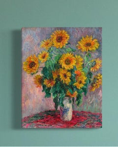 Tournesols, peinture à l'huile impressionniste, œuvre d'art faite à la main, unique en son genre