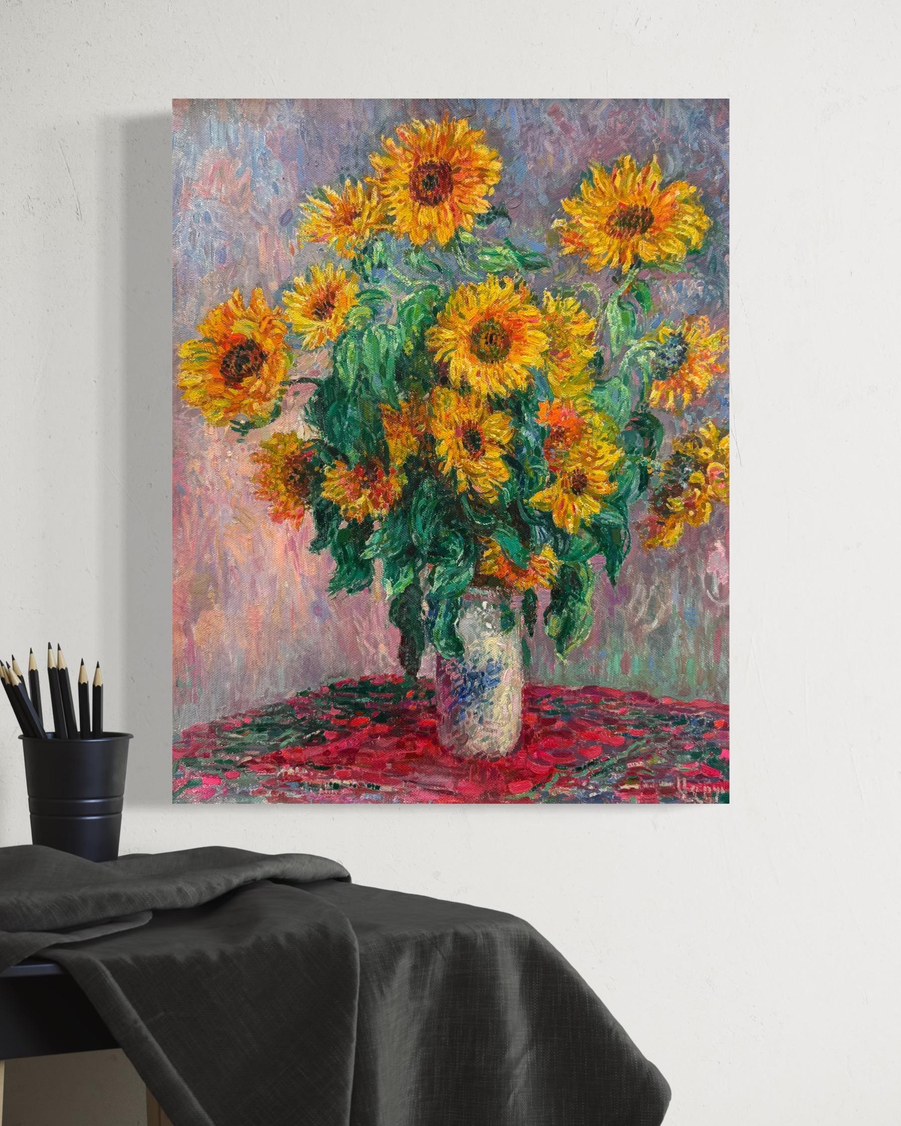 Flowers oil Painting, Impressionism
Artist: Ashot Muradyan
Work: Original Painting, Handmade Artwork, One of a Kind 
Medium: Oil on Linen
Year: 2025
Style: Impressionism, 
Subject: Sunflowers
Size: 19