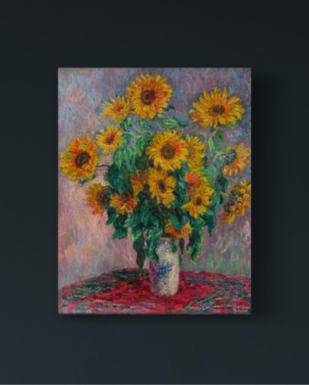Sunflowers, Impressionism Oil Painting, Handmade Artwork, One of a Kind For Sale 2