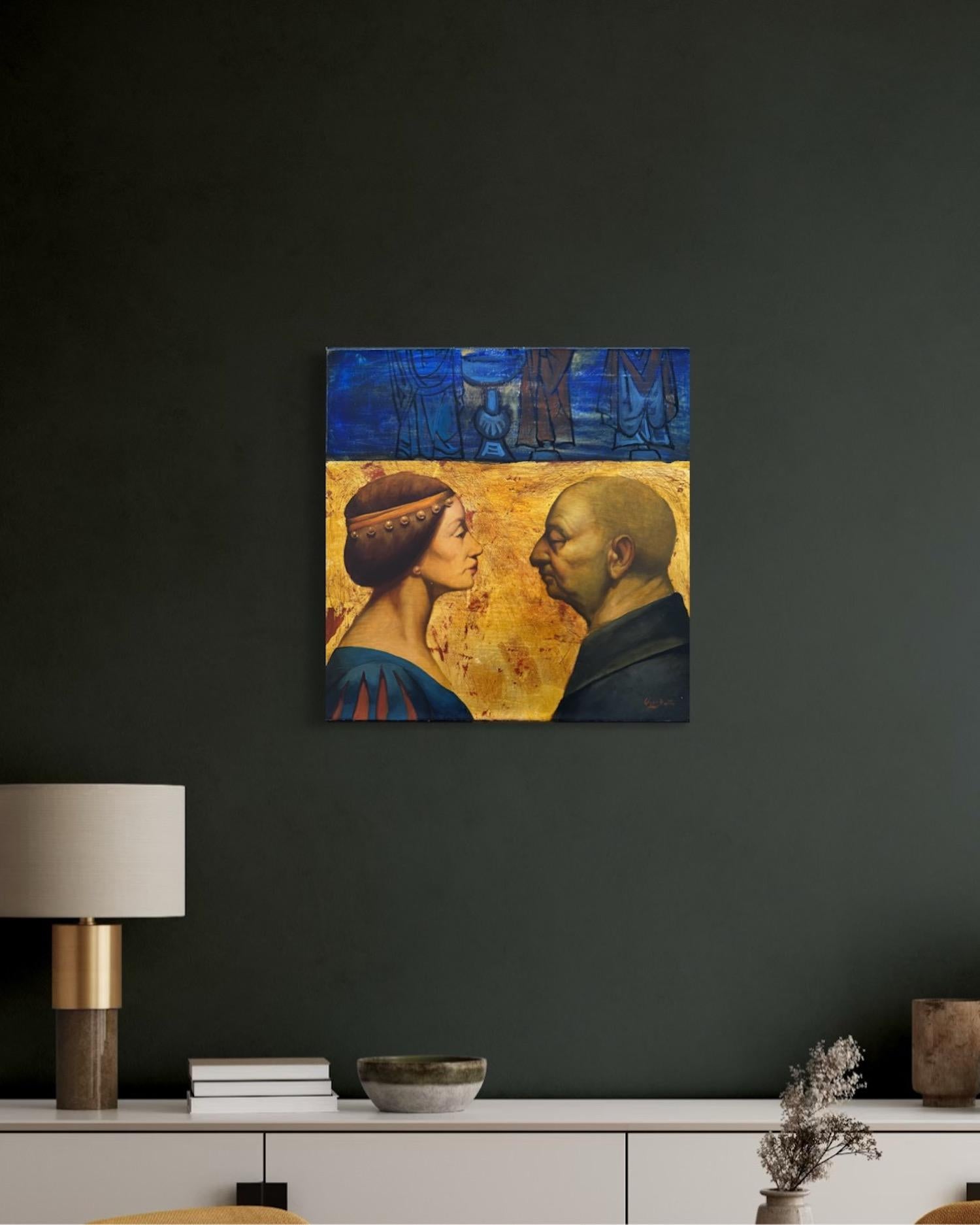 Baptême Portrait Figuratif Surréalisme Peinture à l'huile originale en vente 2