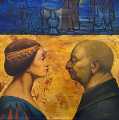 Battesimo Ritratto Figurativo Surrealismo Pittura ad olio originale