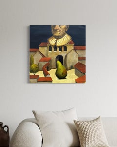 Alcalde Retrato Surrealismo Pintura al óleo original