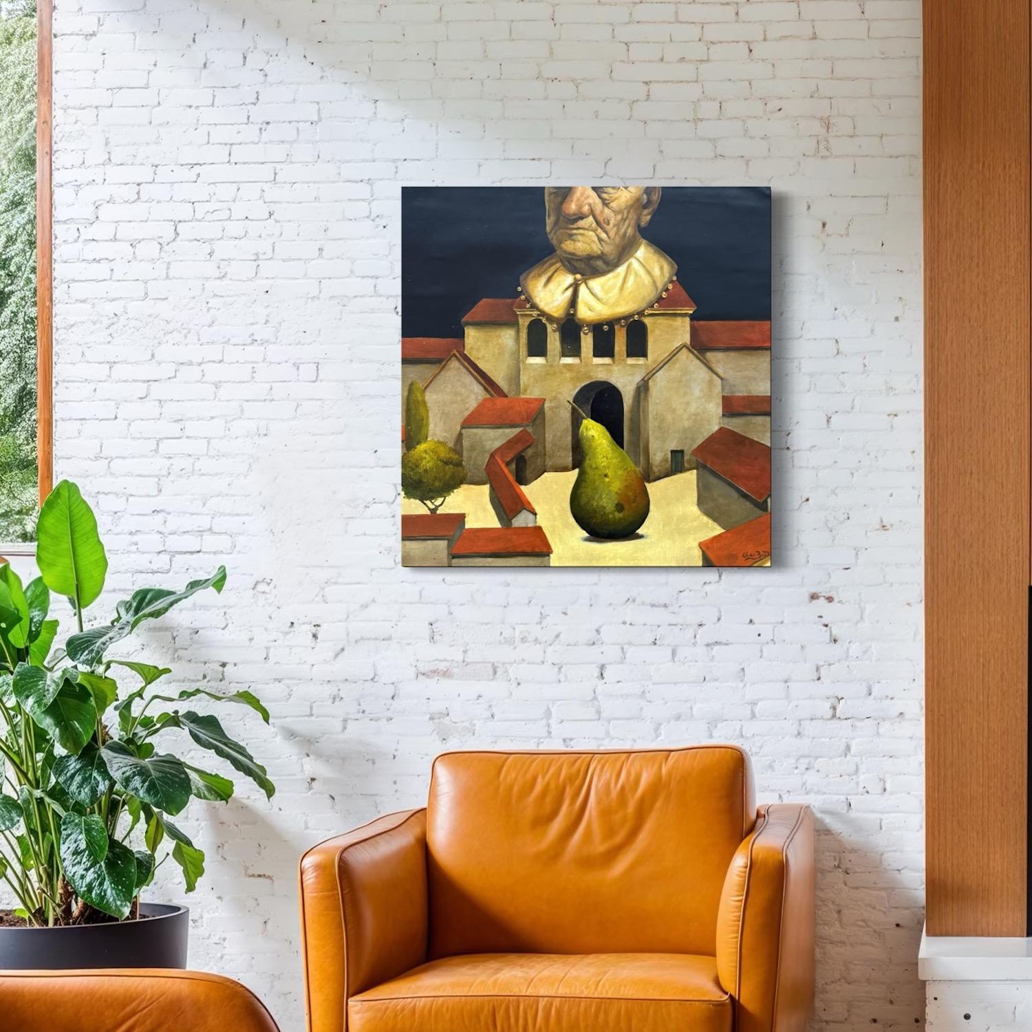 Portrait de maire Surréalisme Peinture à l'huile originale en vente 1