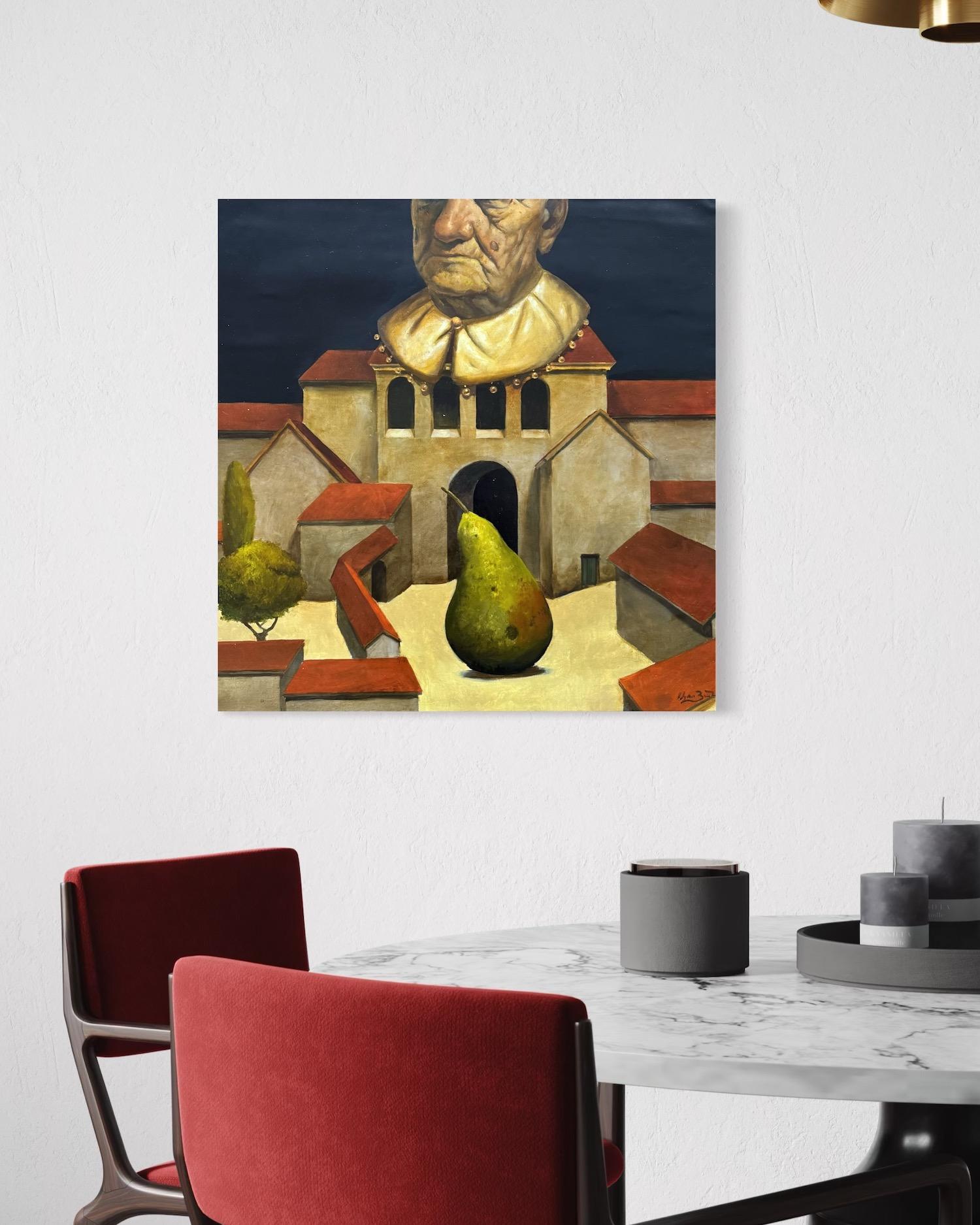 Portrait de maire Surréalisme Peinture à l'huile originale en vente 2