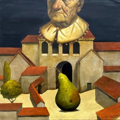 Sindaco Ritratto Surrealismo Pittura ad olio originale