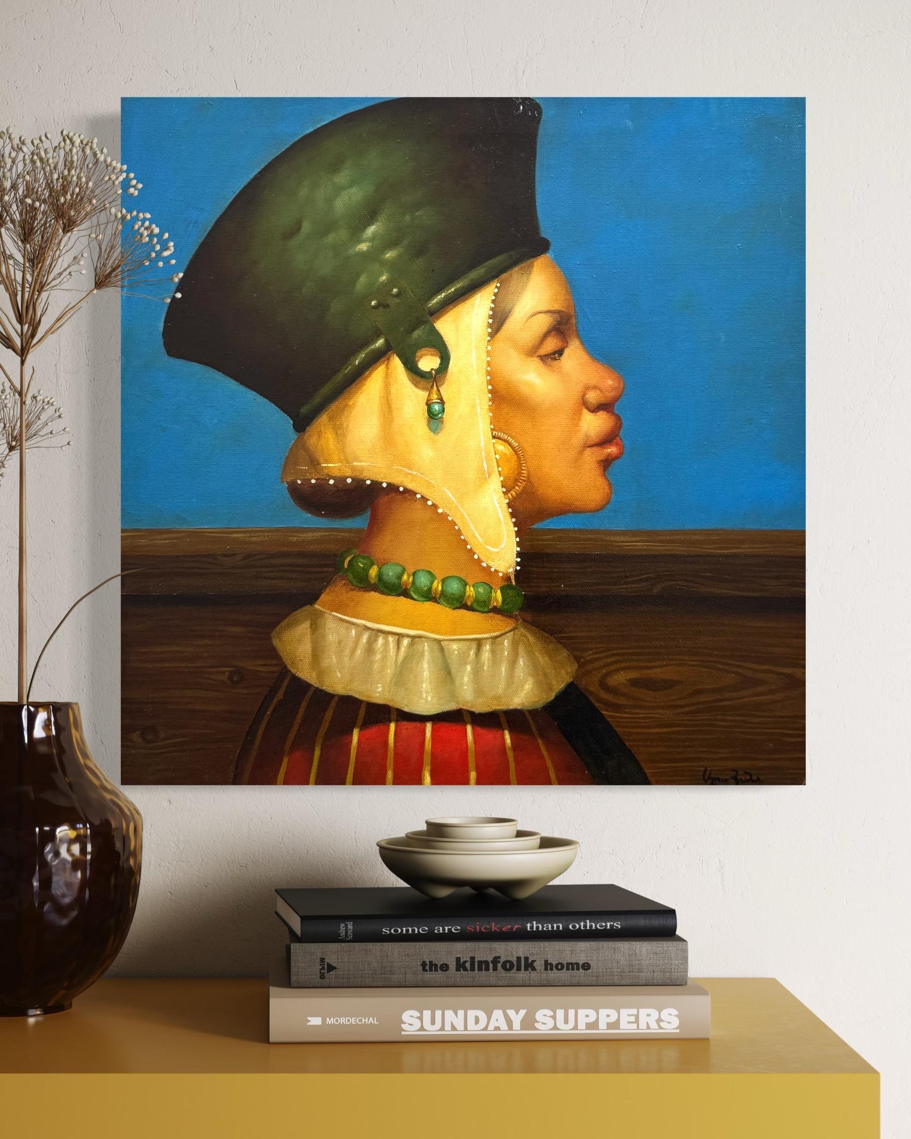 Muse, Porträt, Original-Ölgemälde, Unikat im Angebot 5