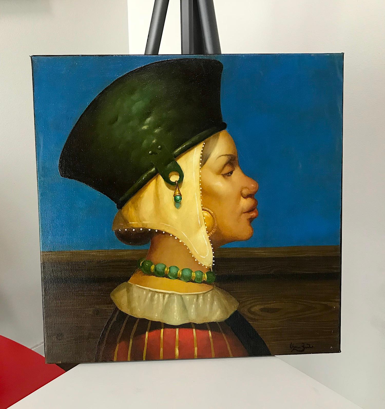 Musa, Retrato, Pintura al óleo original, Único en su género - Painting de Ashot Yan