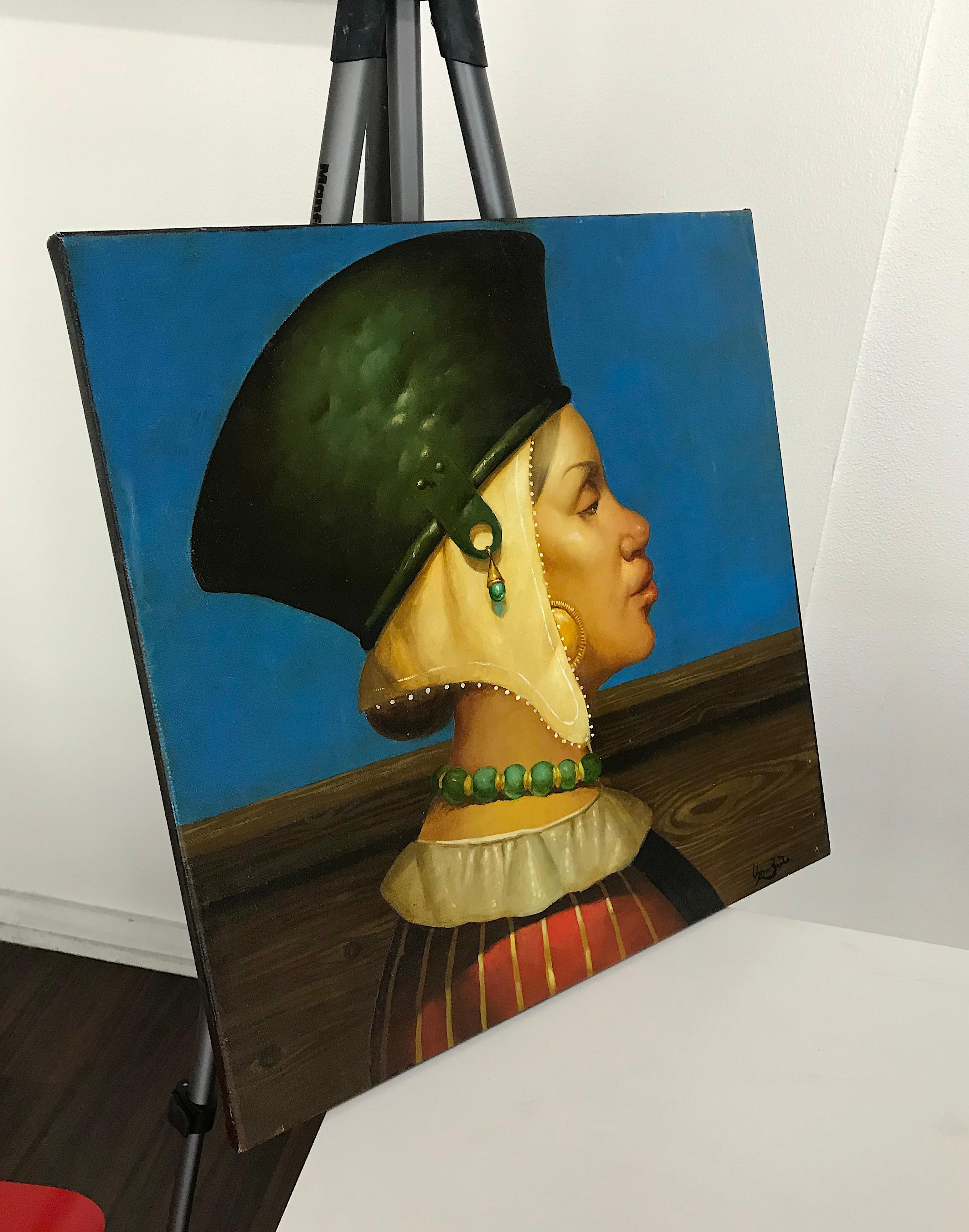 Musa, Retrato, Pintura al óleo original, Único en su género - Painting Académico de Ashot Yan