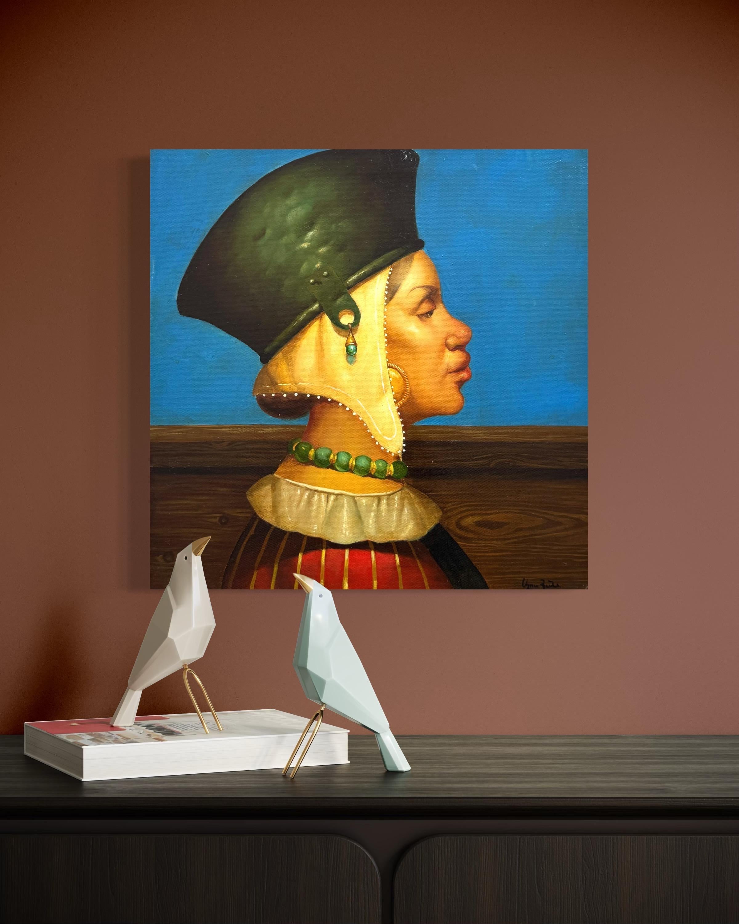 Muse, Porträt, Original-Ölgemälde, Unikat im Angebot 3