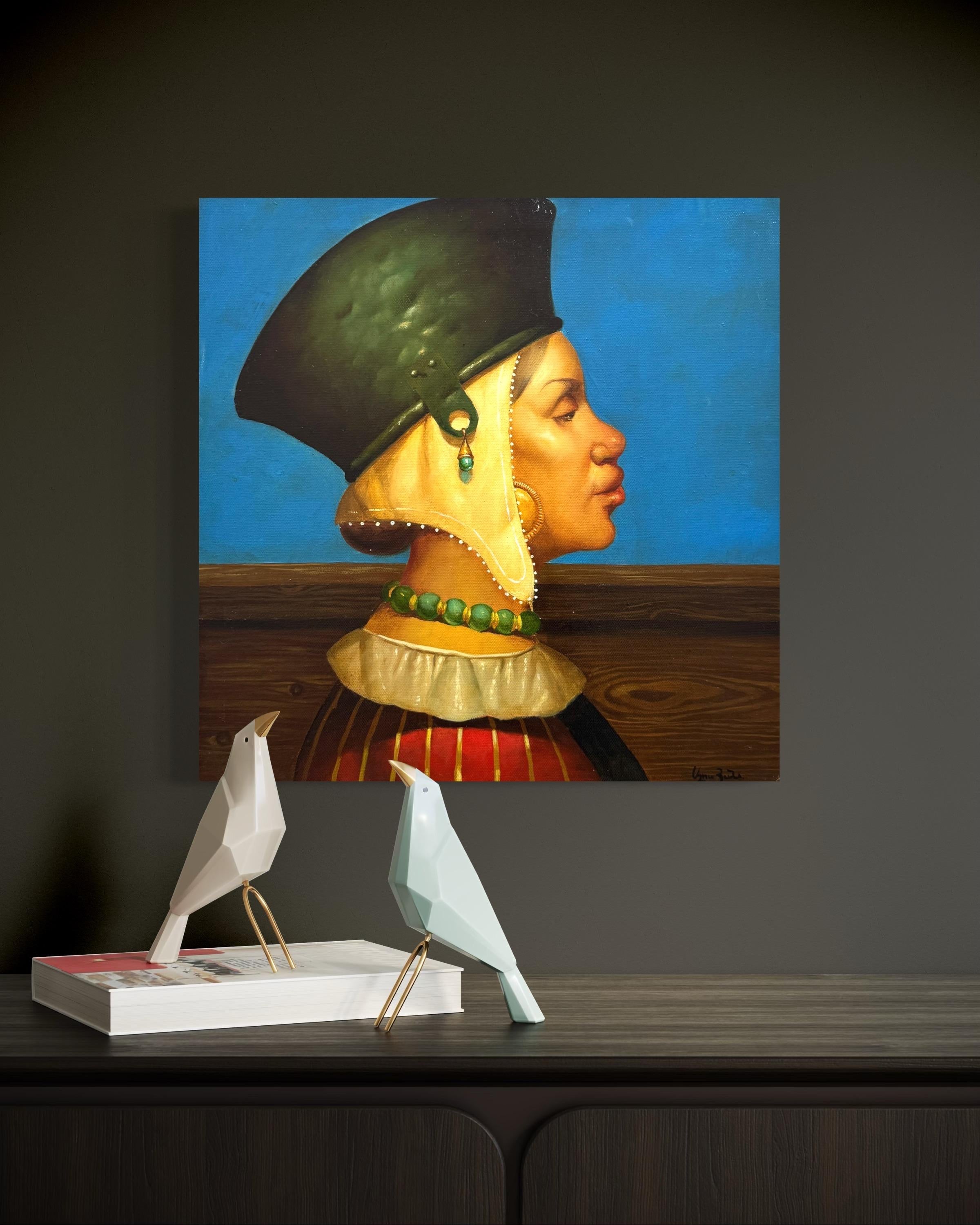 Muse, Porträt, Original-Ölgemälde, Unikat im Angebot 4