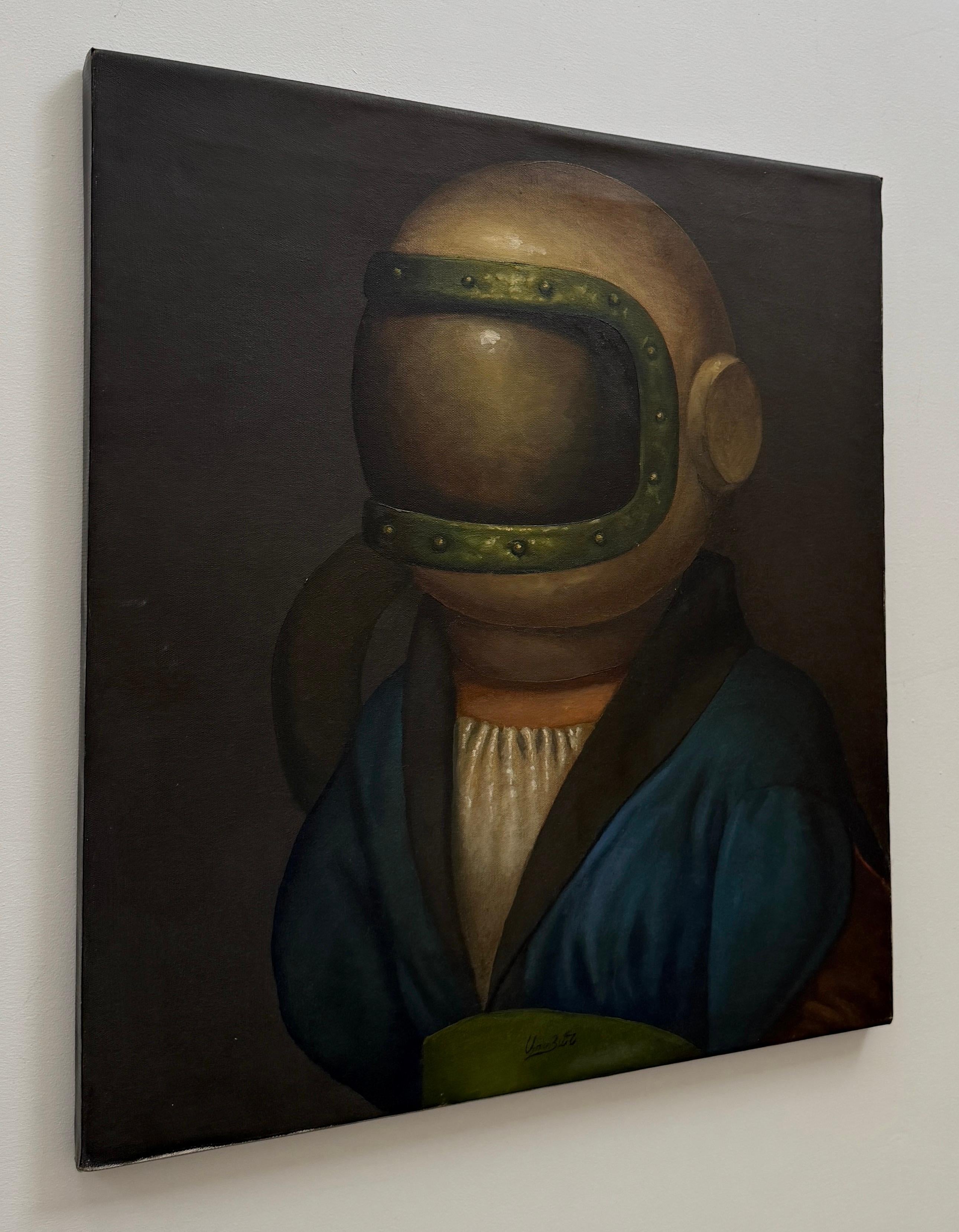 Newcomer, Portrait Surrealism Original oil Painting For Sale 1