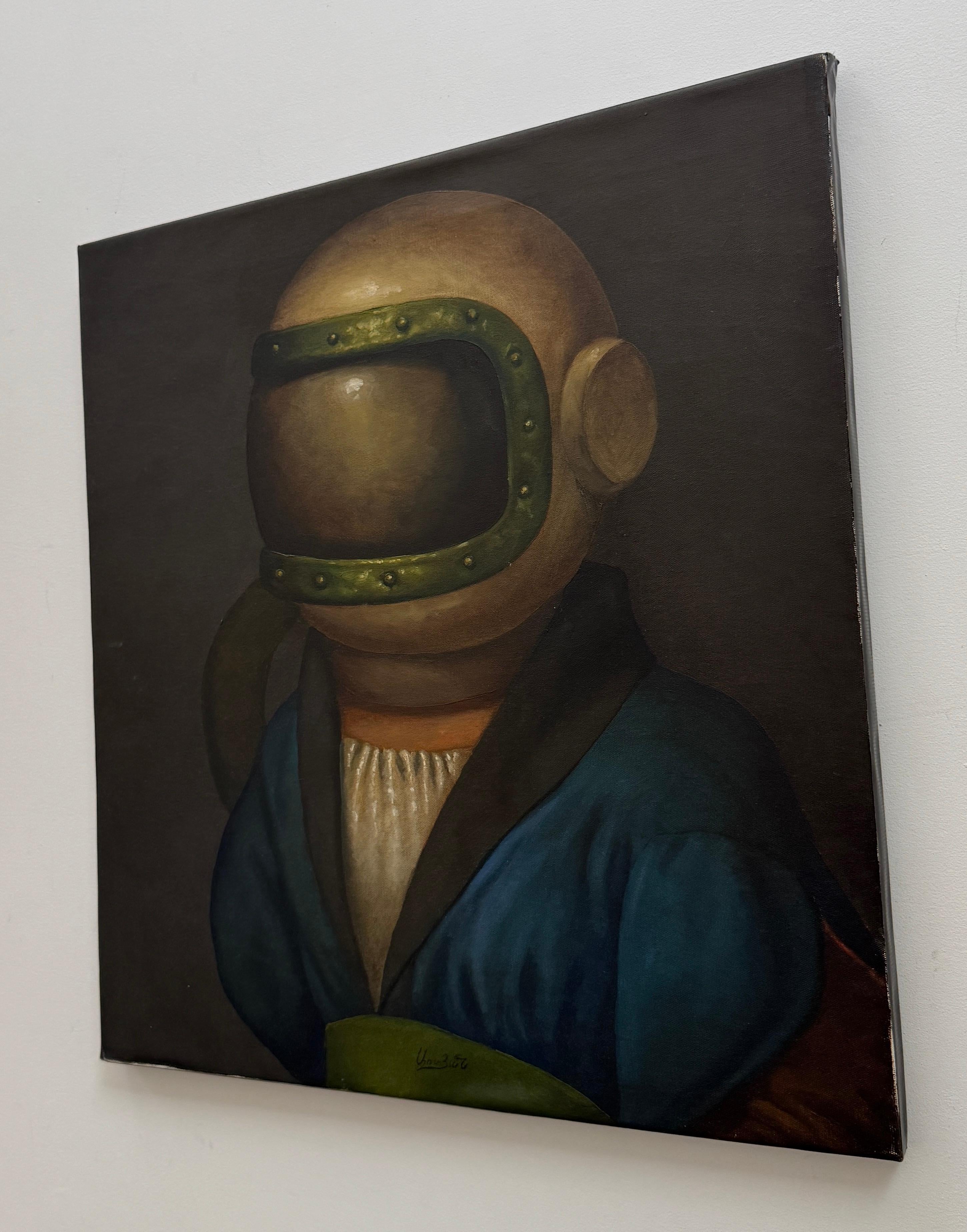 Newcomer, Portrait Surrealism Original oil Painting For Sale 2