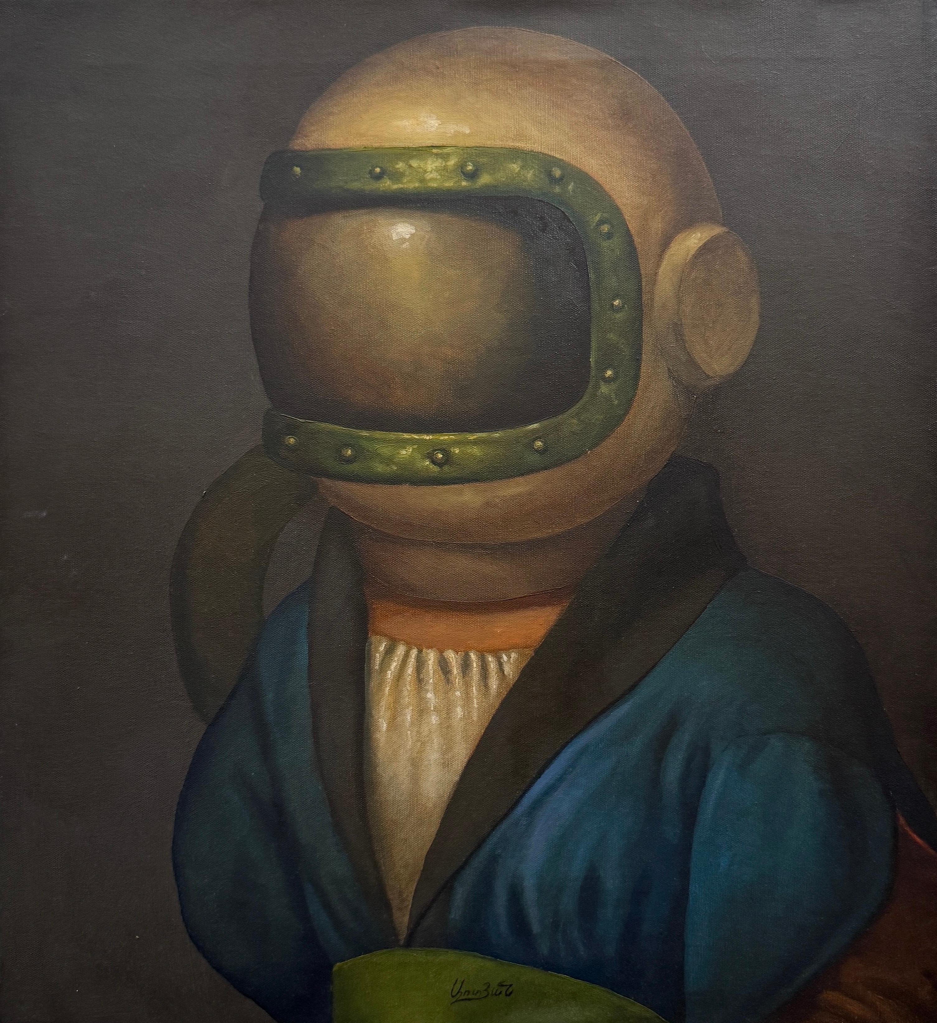 Newcomer, Portrait Surrealism Original oil Painting