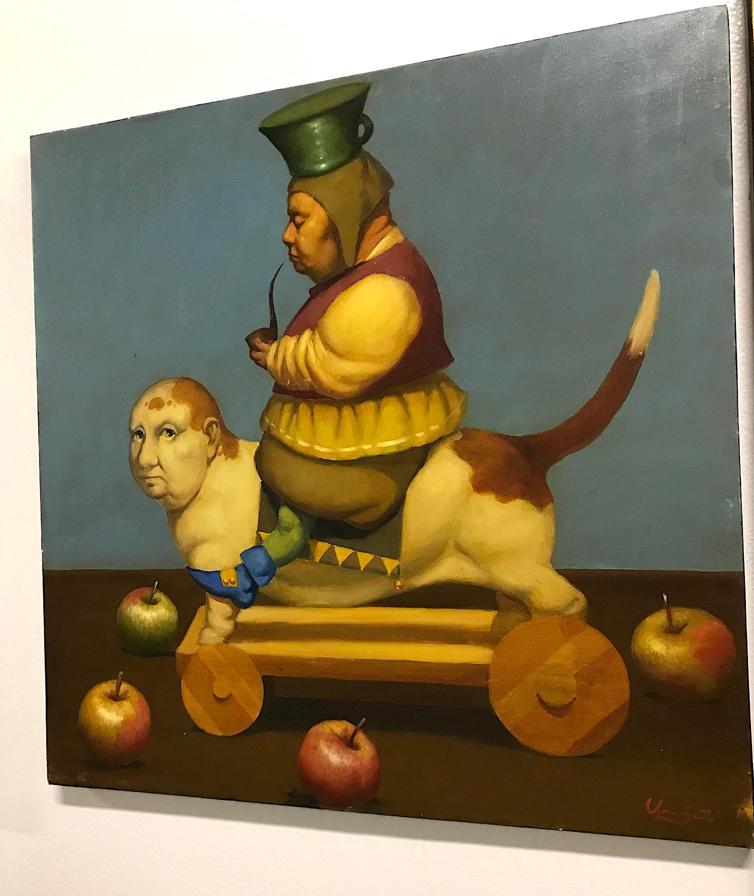Performance, Surrealismo figurativo, Pintura al óleo original - Painting Académico de Ashot Yan