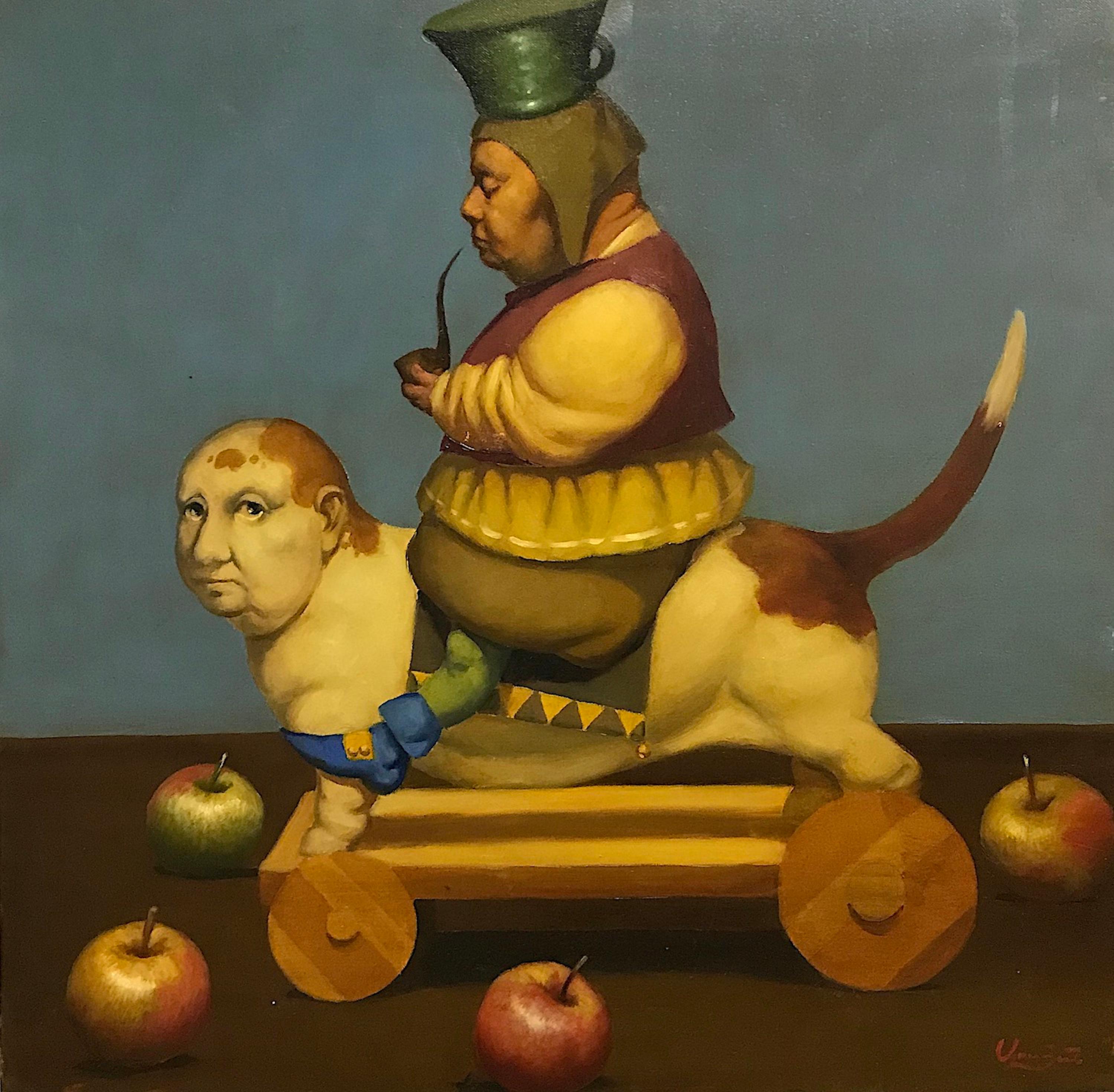 Figurative Painting de Ashot Yan - Performance, Surrealismo figurativo, Pintura al óleo original