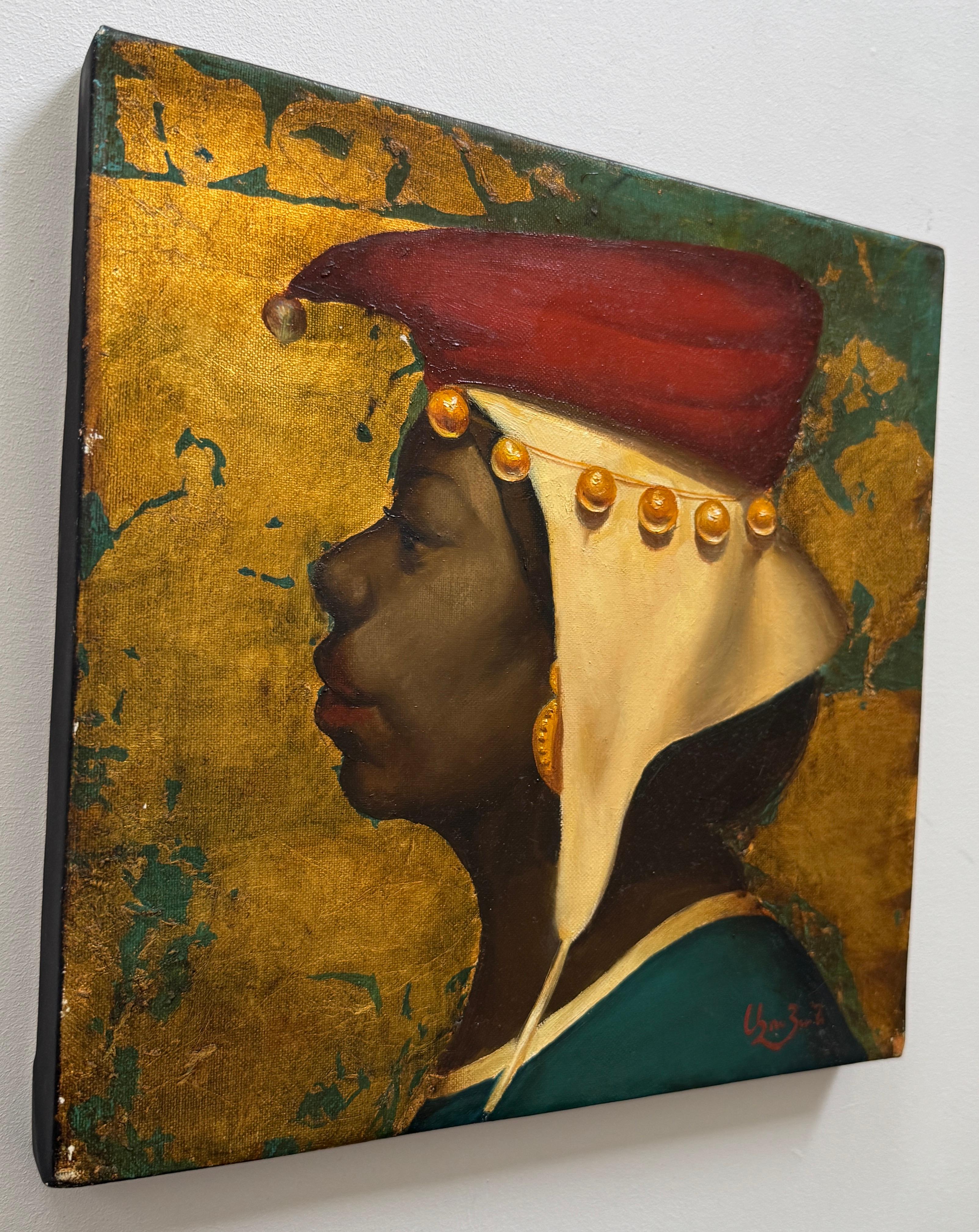 Portrait Ursula, Classic Surrealism Original oil Painting, One of a Kind For Sale 1