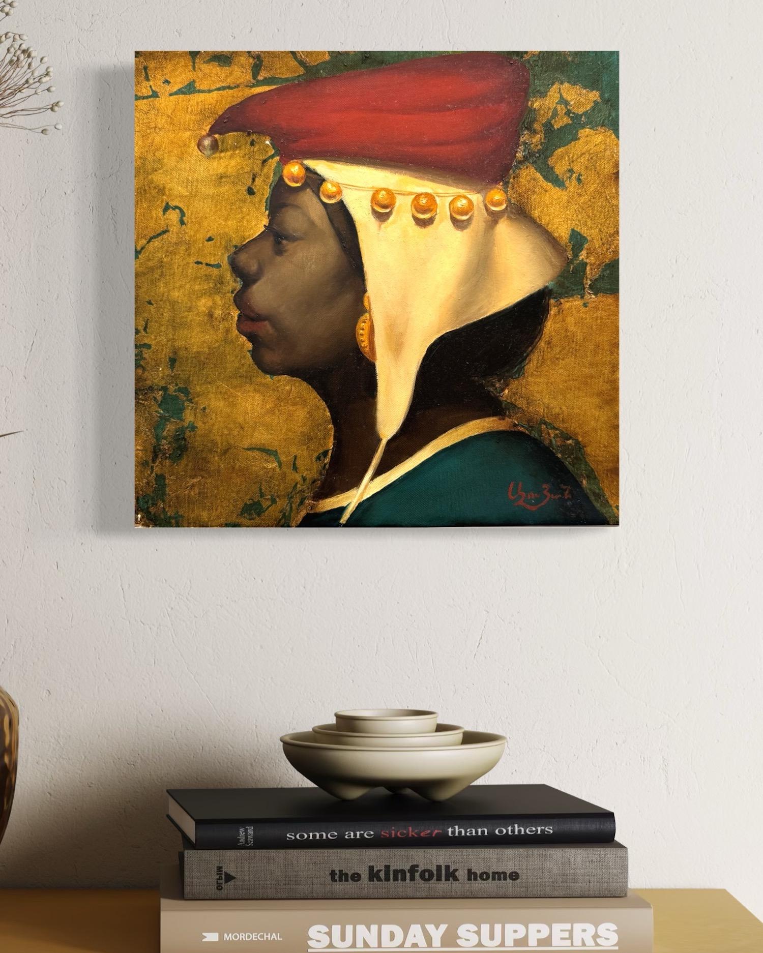 Portrait Ursula, Classic Surrealism Original oil Painting, One of a Kind For Sale 3