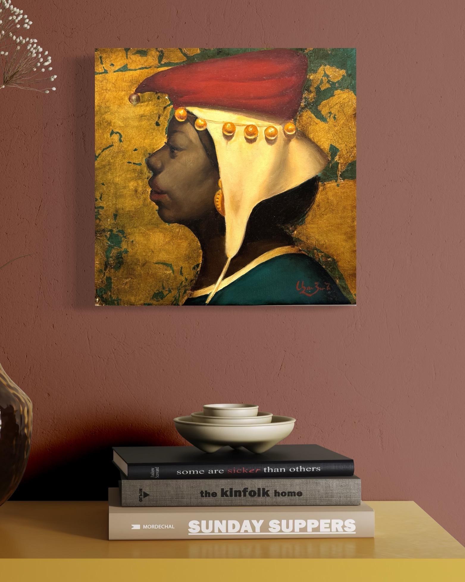 Portrait Ursula, Classic Surrealism Original oil Painting, One of a Kind For Sale 5