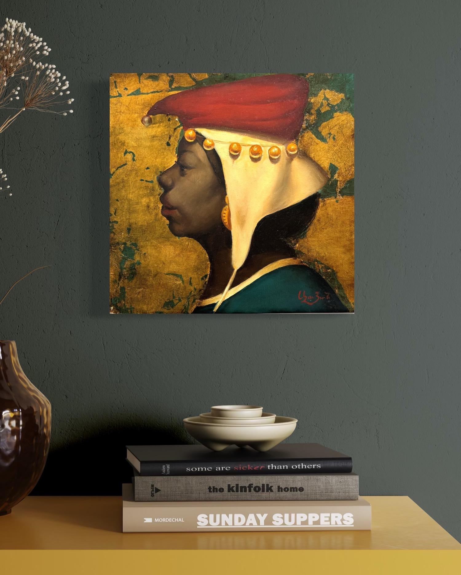 Portrait Ursula, Classic Surrealism Original oil Painting, One of a Kind For Sale 6