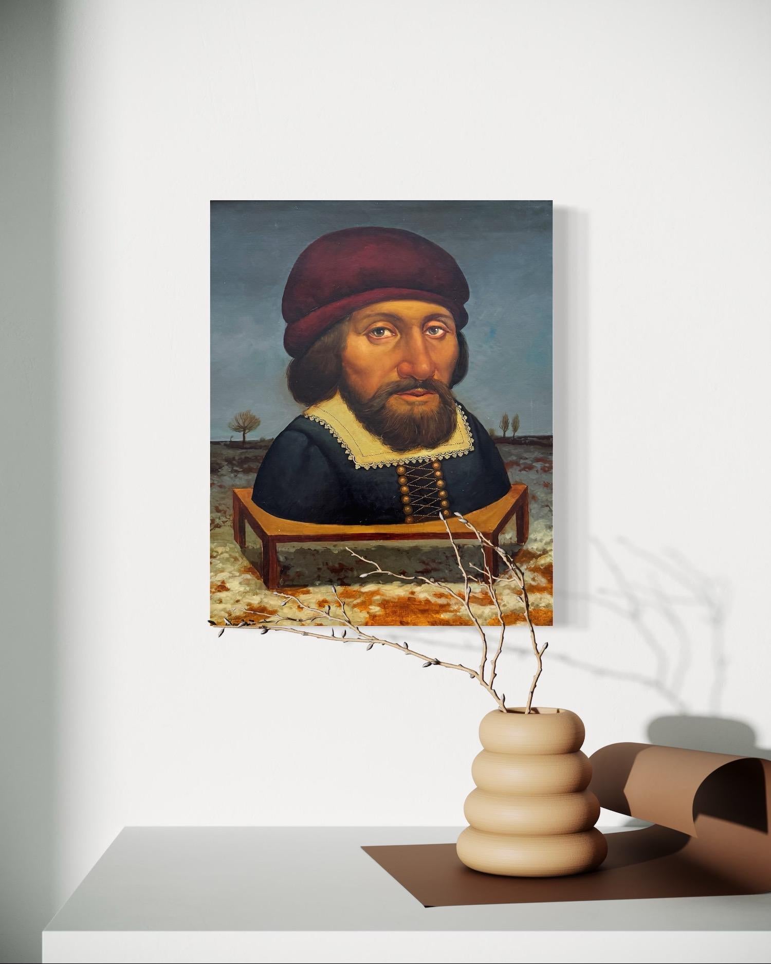 Portrait Max Surrealism, Original oil Painting, One of a Kind For Sale 4