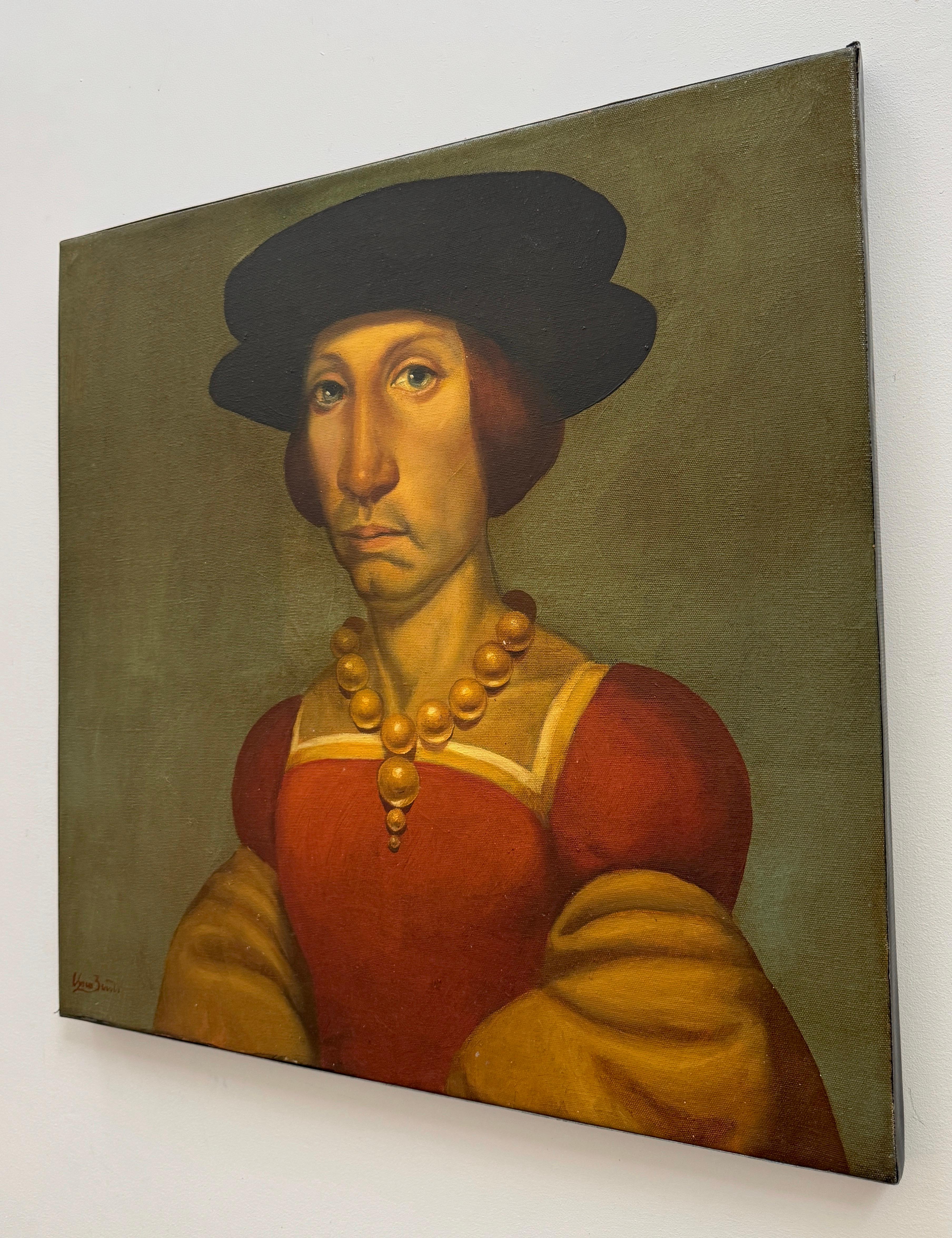 Portrait de Mme Jonathan Surréalisme Peinture à l'huile originale en vente 1