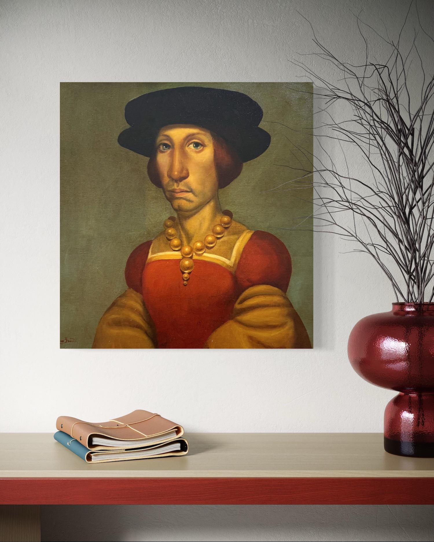 Portrait de Mme Jonathan Surréalisme Peinture à l'huile originale en vente 3