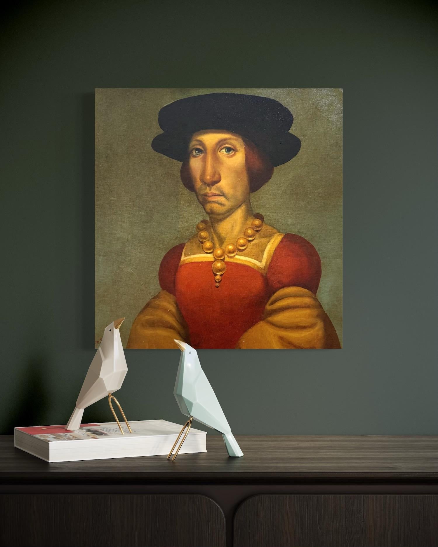 Portrait de Mme Jonathan Surréalisme Peinture à l'huile originale en vente 5