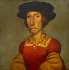Portrait de Mme Jonathan Surréalisme Peinture à l'huile originale