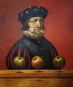 Retrato del naturalista Sr. Binoche, Surrealismo, Pintura al óleo original