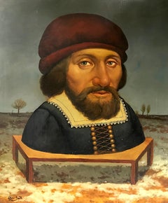 Retrato, Surrealismo, Pintura al óleo original, Único en su género