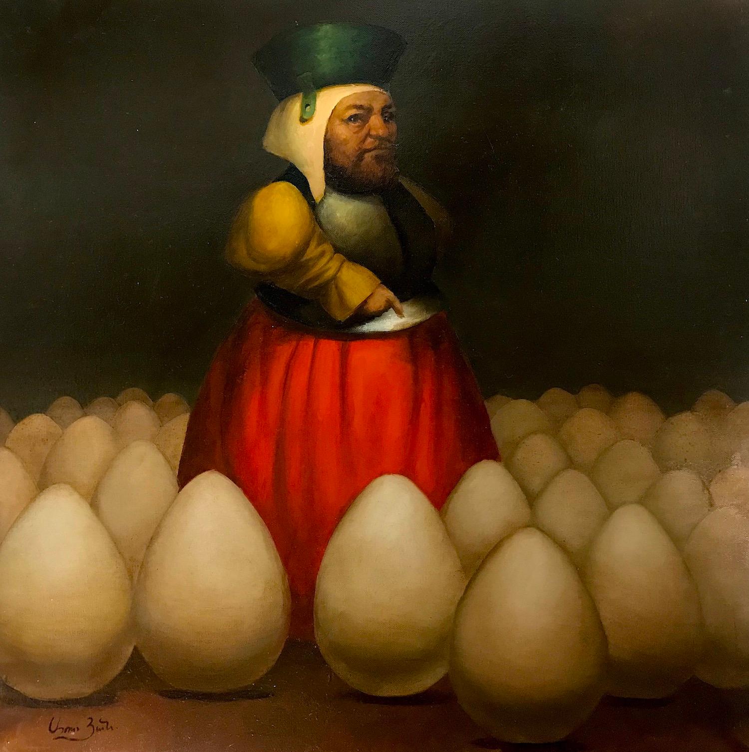 Figurative Painting de Ashot Yan - El sueño de Marcos, Surrealismo figurativo, Pintura al óleo original