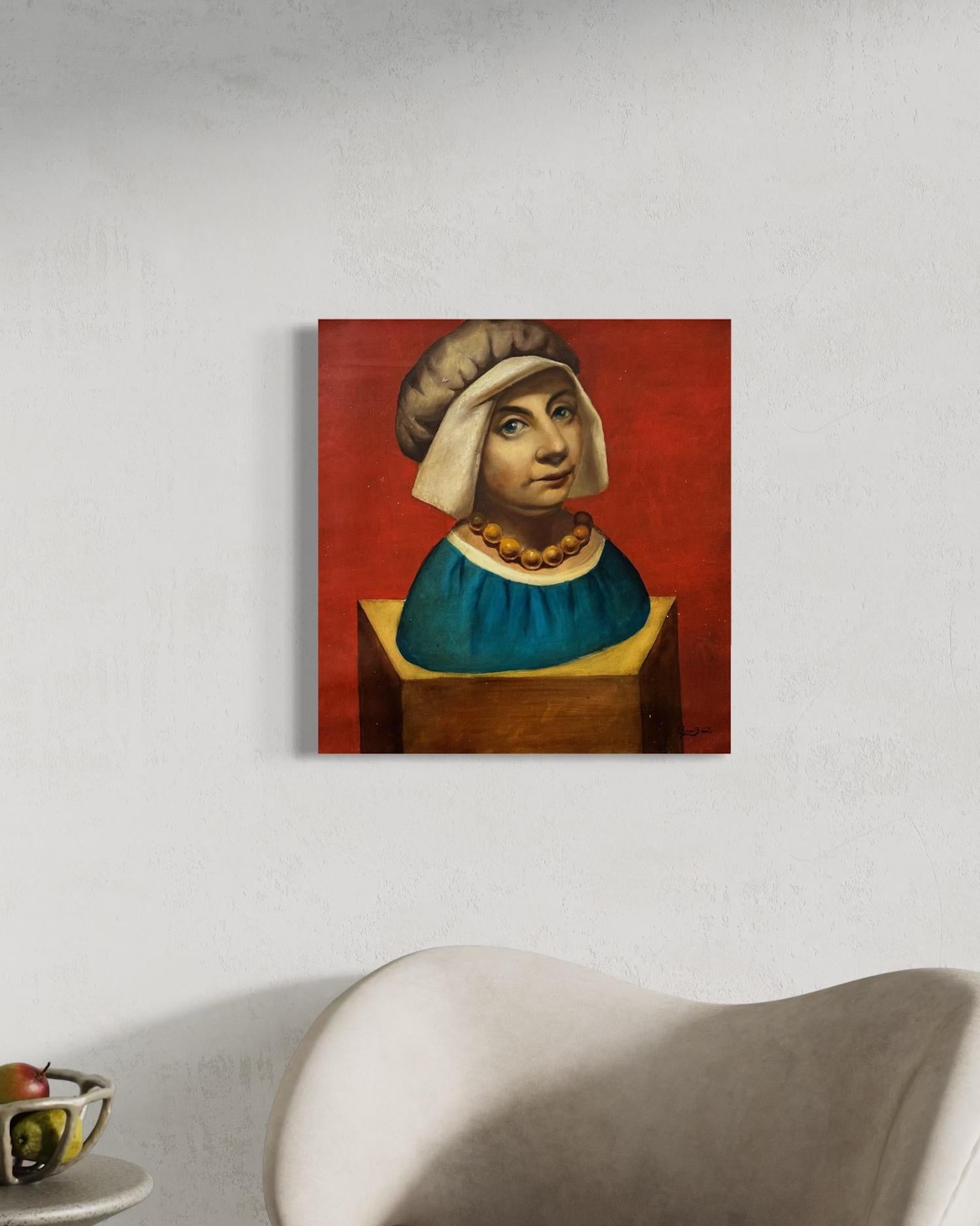 Le portrait de Hanna Surréalisme Peinture à l'huile originale - Marron Portrait Painting par Ashot Yan