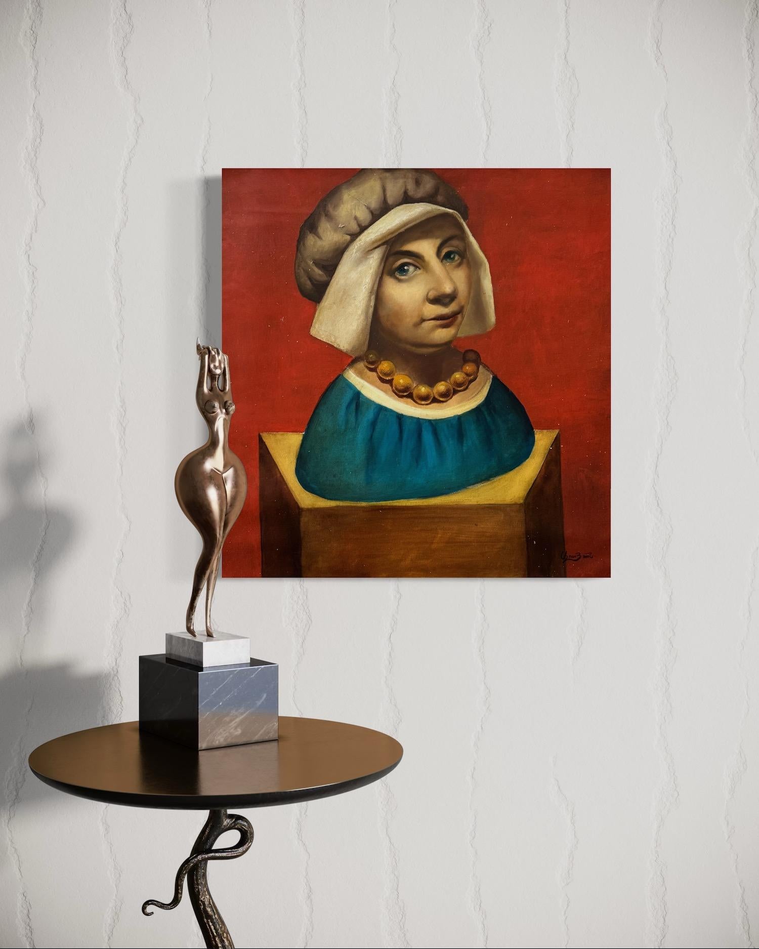 Portrait Surréalisme Peinture originale
Artistics : Ashot Yan
Oeuvre : Peinture à l'huile originale, œuvre d'art faite à la main, unique en son genre
Médium : Huile sur lin,
Année : 2019
Style : Portrait Surréalisme, 
Titre : Le Hanna
Taille : 21.5