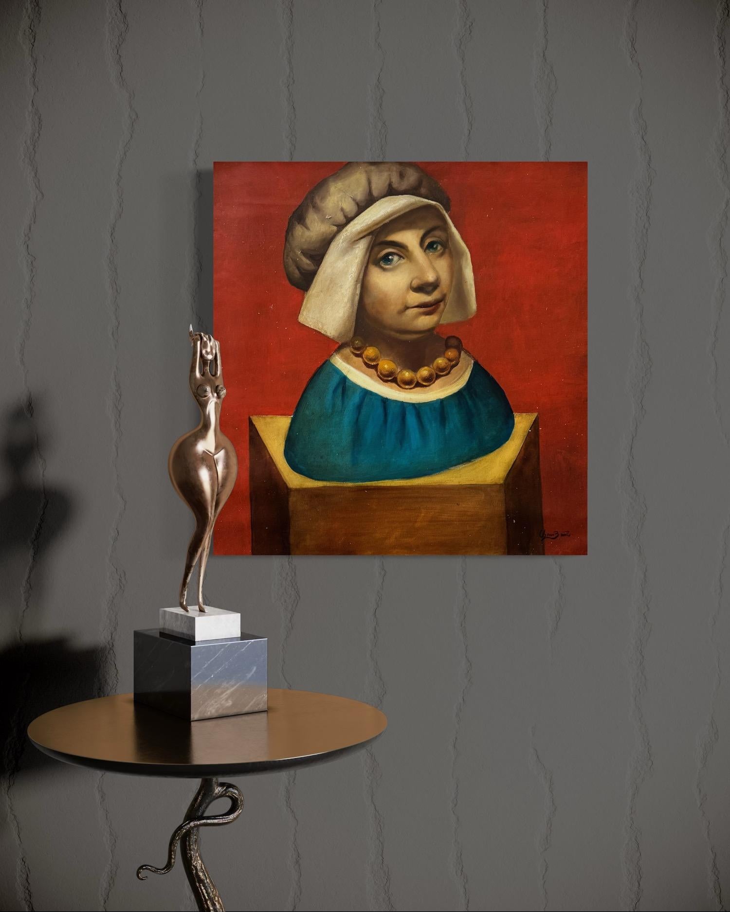 Le portrait de Hanna Surréalisme Peinture à l'huile originale en vente 1