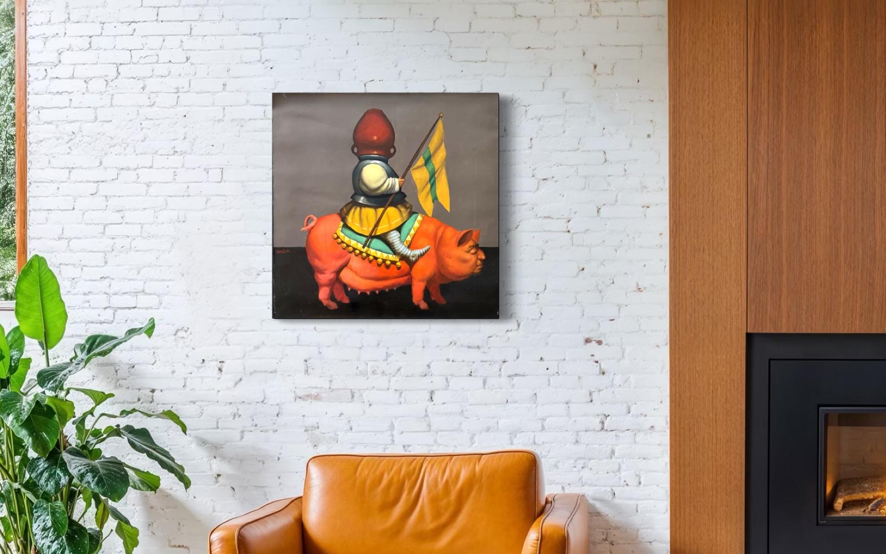 The Hero, figurativer Surrealismus, Original-Ölgemälde, handgefertigtes Kunstwerk – Painting von Ashot Yan