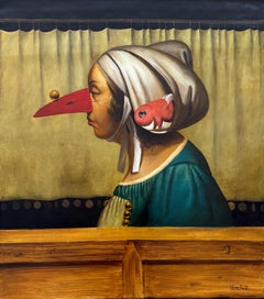 Il ritratto di Joko Surrealismo Pittura ad olio originale