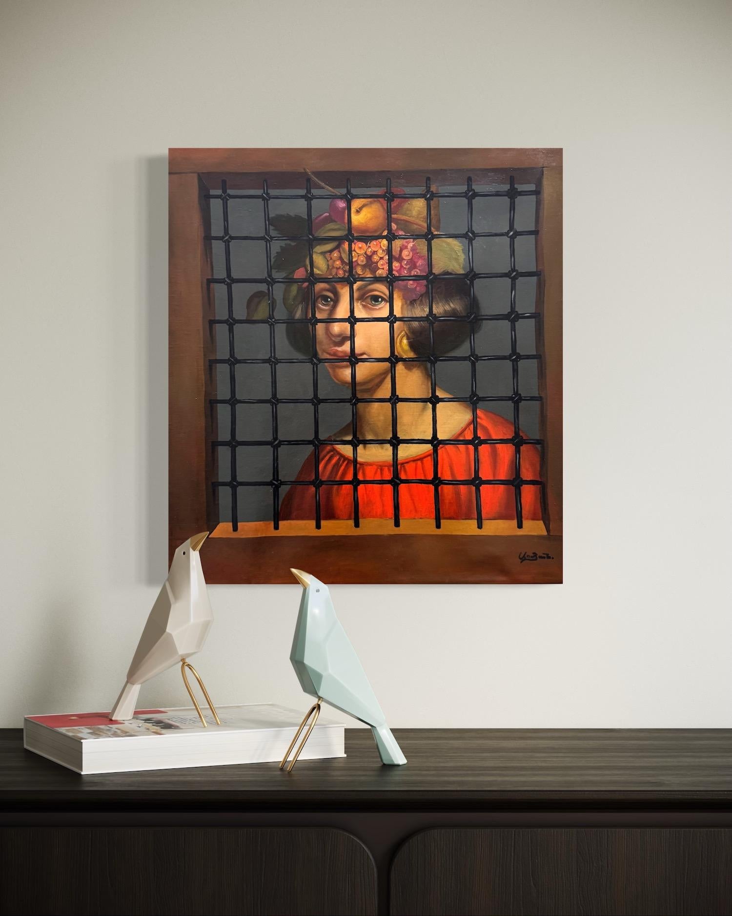 The Sinner, Portrait Surrealism Original oil Painting For Sale 2