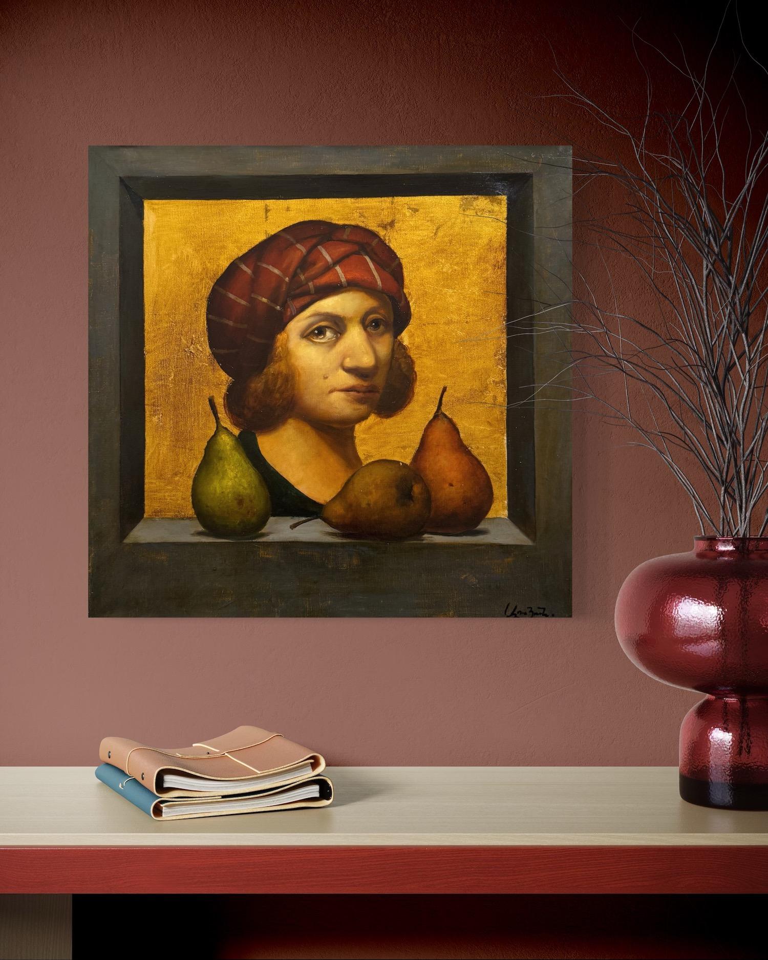 Trois histoires, Portrait Surréalisme Peinture à l'huile originale en vente 3