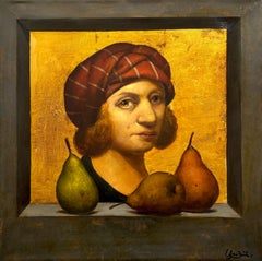 Trois histoires, Portrait Surréalisme Peinture à l'huile originale