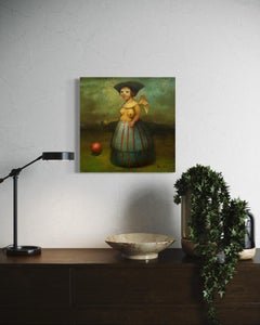 Under the Mask, Figurative Surrealism Original oil Painting