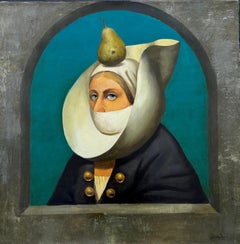 Ritratto in attesa Surrealismo Pittura ad olio originale