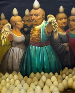 Walk in Paradise Figurative Surrealism Original oil Painting