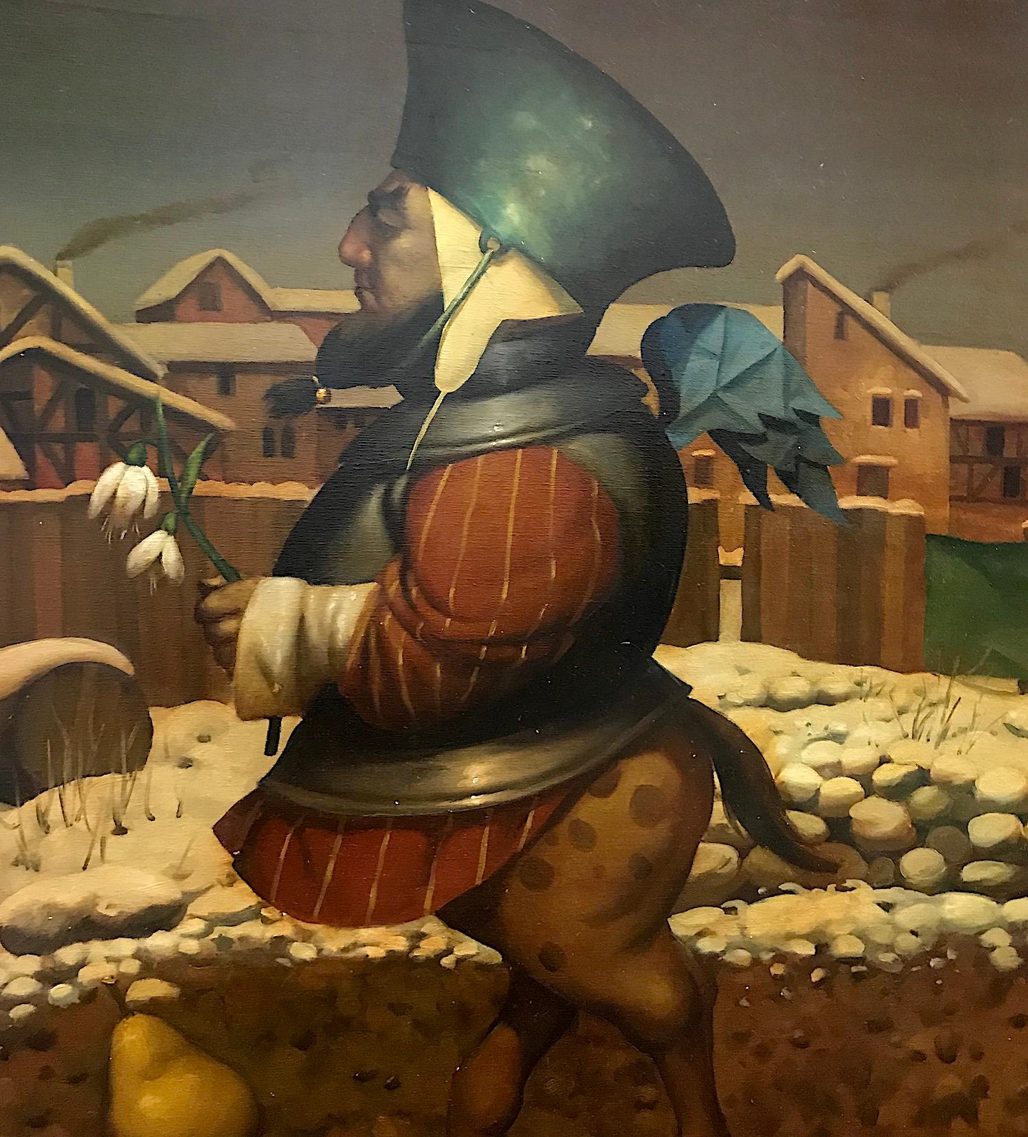 Rapsodia Winter Surrealismo Figurativo, Pintura al óleo original - Painting de Ashot Yan